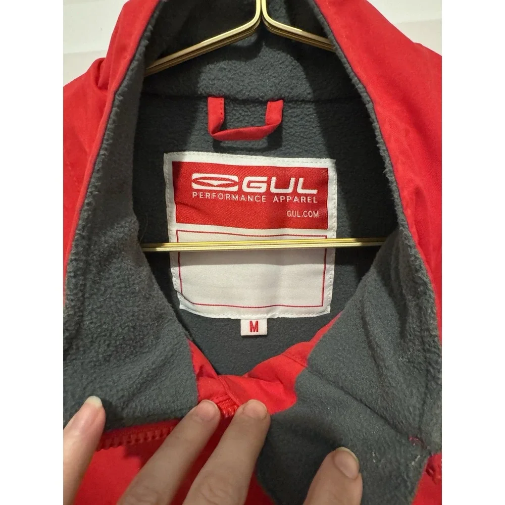 GUL Performance Vest Men's Red Medium M Red Full Zip Fleece Lined Medium Weight
